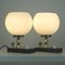 Lampes de Bureau Mid-Century en Marbre, Opaline et Laiton, Suède, 1940s, Set de 2 3