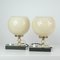 Mid-Century Swedish Marble, Opaline & Brass Table Lamps, 1940s, Set of 2 7
