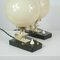 Mid-Century Swedish Marble, Opaline & Brass Table Lamps, 1940s, Set of 2, Image 8