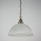 Art Deco Holophane Industrial Glass Pendant Lamp, France, 1930s 1