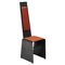 Postmodern Cognac Leather & Metal High Back Dinning Chair, 1980s, Image 1