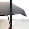 Italian Post Modern Black and Red Metal and Glass Table on Wheels, 1980s 10