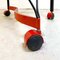 Italian Post Modern Black and Red Metal and Glass Table on Wheels, 1980s, Image 14