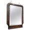 Mid-Century Italian Solid Wood Mirror with Rounded Corners and Flat Base, 1950s 1