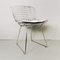 Leather and Chrome Chairs by Harry Bertoia for Knoll, Set of 4, Image 1