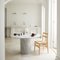 Ashby Round Dining/Hall Table Handcrafted in Honed Bianco Carrara Marble by Kevin Frankental for Lemon 4