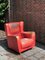 Vintage Bergere Red Leather Chair from Baxter, Image 2