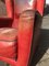 Chaise Bergère Vintage en Cuir Rouge de Baxter 10