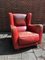 Vintage Bergere Red Leather Chair from Baxter 1