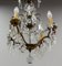 Lámpara de araña francesa Mid-Century con gotas de cristal y bola, Imagen 2