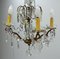Lámpara de araña francesa Mid-Century con gotas de cristal y bola, Imagen 5