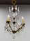 Lámpara de araña francesa Mid-Century con gotas de cristal y bola, Imagen 1