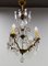 Mid-Century French Chandelier with Crystal Drops and Ball 1