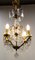 Lámpara de araña francesa Mid-Century con gotas de cristal y bola, Imagen 4