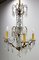 Mid-Century French Chandelier with Crystal Drops and Ball 3