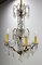 Mid-Century French Chandelier with Crystal Drops and Ball, Image 3