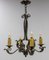 French Art Deco Wrought Iron Acanthus Leaf Chandelier, 1930s 1