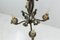 French Art Deco Wrought Iron Acanthus Leaf Chandelier, 1930s 2