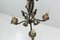 French Art Deco Wrought Iron Acanthus Leaf Chandelier, 1930s, Image 2