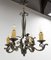French Art Deco Wrought Iron Acanthus Leaf Chandelier, 1930s, Image 4