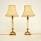 Vintage Neoclassical Style Brass & Onyx Table Lamps, Set of 2 1