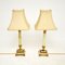 Vintage Neoclassical Style Brass & Onyx Table Lamps, Set of 2 3