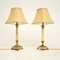 Vintage Neoclassical Style Brass & Onyx Table Lamps, Set of 2 2