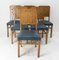 Eichenholz Esszimmerstühle mit Geschnitzten Rückenlehnen in Geflochtener Optik, Frankreich, 1950er, 6er Set 7