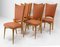 Mid-Century Dining Chairs in Beech and Red Moleskine, France, 1950s, Set of 6 7