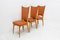 Mid-Century Esszimmerstühle aus Buche & rotem Moleskine, Frankreich, 1950er, 6er Set 5