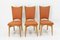 Mid-Century Dining Chairs in Beech and Red Moleskine, France, 1950s, Set of 6 9