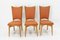 Mid-Century Dining Chairs in Beech and Red Moleskine, France, 1950s, Set of 6, Image 9