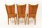 Mid-Century Dining Chairs in Beech and Red Moleskine, France, 1950s, Set of 6 11