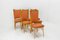 Mid-Century Dining Chairs in Beech and Red Moleskine, France, 1950s, Set of 6, Image 4