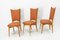 Mid-Century Dining Chairs in Beech and Red Moleskine, France, 1950s, Set of 6 8