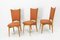 Mid-Century Dining Chairs in Beech and Red Moleskine, France, 1950s, Set of 6, Image 8