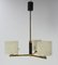 Acrylic Glass and Brass Pendant Lamp or Chandelier from Arlus, France, 1950s 3