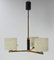 Acrylic Glass and Brass Pendant Lamp or Chandelier from Arlus, France, 1950s, Image 3