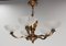 French Red Copper and Frosted Glass Chandelier, 1940s 3
