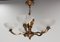 French Red Copper and Frosted Glass Chandelier, 1940s, Image 3