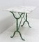 French Cast Iron Bistro Garden Table with Marble Top, 1960s 3