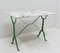 French Cast Iron Bistro Garden Table with Marble Top, 1960s 2