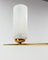 French Golden Chrome and Frosted Glass Ceiling Pendant in the Style of Arlus, 1960s, Image 4