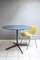 Tavolo rotondo con ripiano in formica blu petrolio, anni '50, Immagine 2