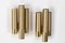Brass Sconces with Three Tubes, 1970s, Set of 2 2