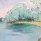 Umberto Lilloni, Spiaggia romantica - Lago di Costanza, 1970s, Etching and Watercolor, Image 7