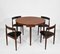 Danish Compact Teak Dining Table & Dining Chairs by Hans Olsen for Frem Rojle, 1950s, Set of 5 3