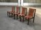 Mid-Century Modern Italian Cognac Leather and Dark Beech Dining Chairs by Ilmari Tapiovaara for La Permanente Mobili Cantù, Set of 4 3