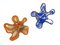 Floreros vintage de vidrio artístico en naranja y azul. Juego de 2, Imagen 16