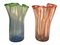 Vintage Art Glass Flower Vases in Green and Orange, Set of 2 11
